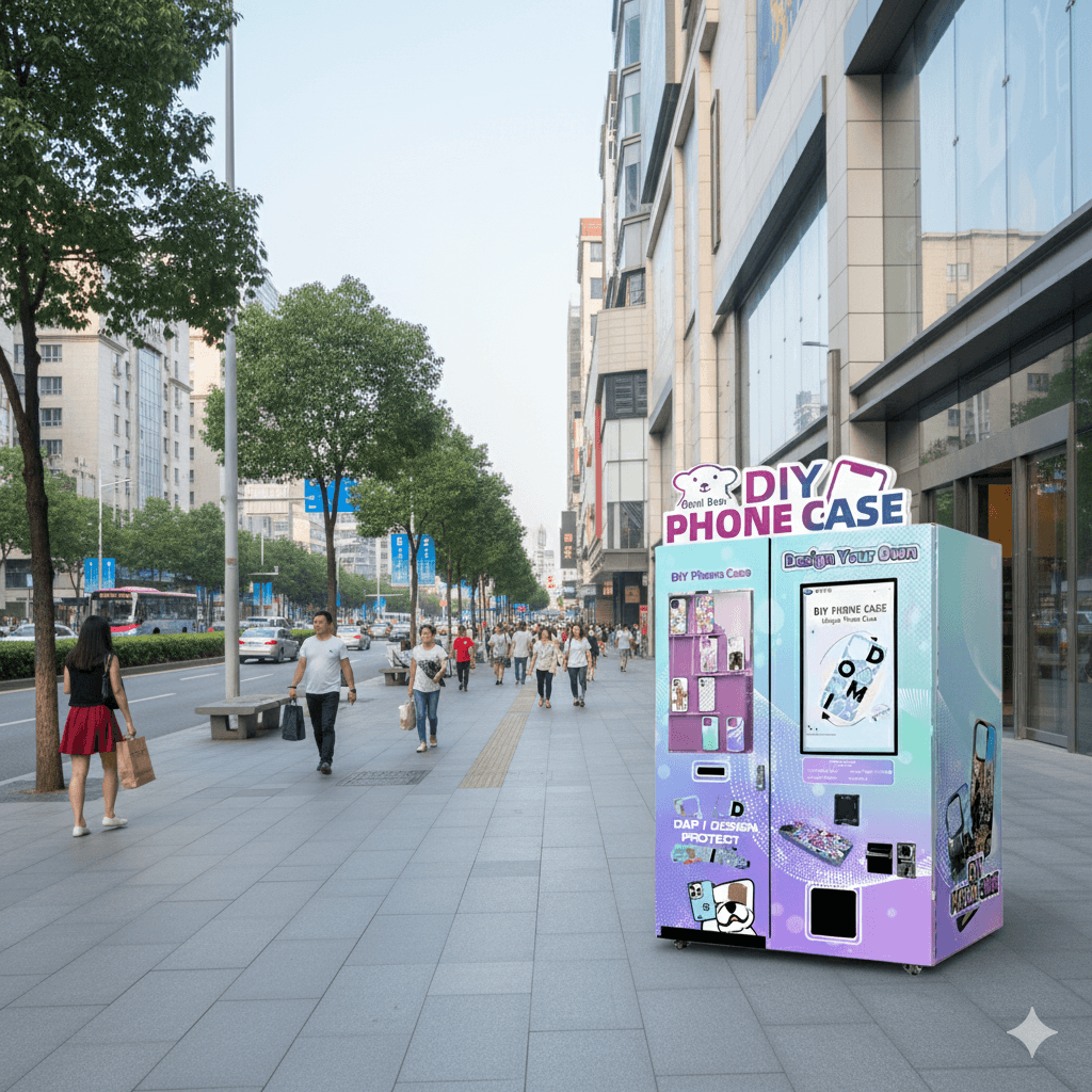 Vending machine in mall setting
